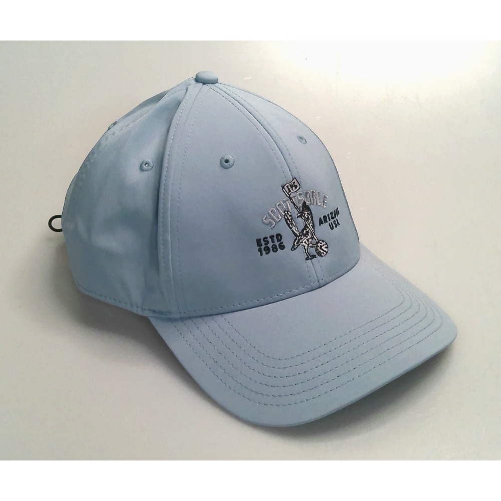 Scottsdale Arizona Golf Hat Ahead Light Blue Strapback Performance Dad Cap